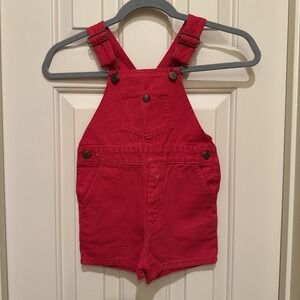 9-12  Months Vintage Kids Baby Red Overalls Vestbak Youth Park